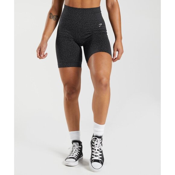 Gymshark Adapt Animal Seamless  Women's Shorts Gray S High Waist Stretchy NWOT - Picture 1 of 10